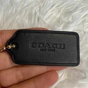 2" COACH Black Fob Bag Charm Hang tag Hangtag